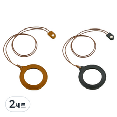 MONACO OLIVE 墜飾項鍊便攜放大鏡2件組, 2套, 黑色, 棕色