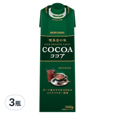 MORIYAMA 守山乳業 喫茶店の味 可可飲, 1L, 3瓶