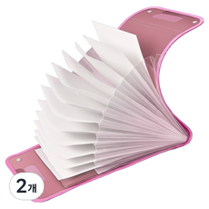 Kumal 手提索引風琴文件夾, 粉紅色, 2個