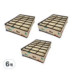 MINEING 可折疊隔層16格內衣收納盒, 6個