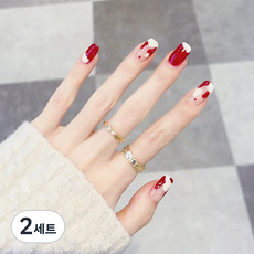 soonZAM 美麗多彩美甲貼 中型, 24紅雪（FQ-032）, 2組