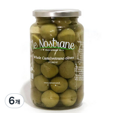 le Nostrane 醃漬綠卡斯特爾維特拉諾橄欖, 560g, 6個
