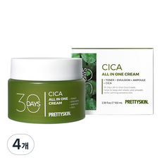 Pretty Skin 30 天多效合一積雪草舒緩保濕霜, 4個, 100ml