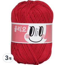 OliO yarna 뜨개실, 730 리얼레드, 3개
