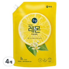 순샘 뉴 레몬 주방세제, 1L, 4개