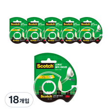 쓰리엠 스카치 매직테이프 디스펜서 122 18mm x 16m, 혼합 색상, 18개입