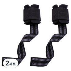 WAISFIT 철봉 풀업 헬스 스트랩 양쪽세트 블랙 양면, 2세트