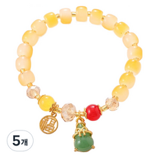 HOMESELL 開運手鍊 K3619 黃色 18cm, 5個