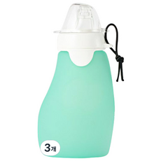실리콘 스파우트 오리지널 스퀴즈, 그린, 120ml, 3개