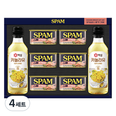 스팸 닭가슴살 고급유 세트 + 쇼핑백, 4세트