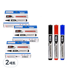 Bluemato 油性麥克筆B組 MS850 黑色 12入+藍色 12入+紅色 12入, 混色, 2套