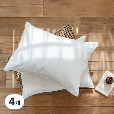 D.Basic 飯店用超細纖維拉鍊式枕芯, 白色, 4個