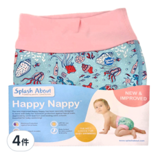 Splash About Happy Nappy 全新3D游泳尿布褲 Hidden Treasure 男女通用 1~2歲, XL, 4件
