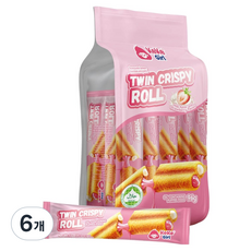 케케걸 트윈 크리스피 롤 밀크 & 딸기맛 8p, 96g, 6개