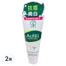 MENTHOLATUM 曼秀雷敦 Acnes 台灣公司貨 抗痘美白洗面乳, 100g, 2件