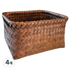 Heyjoy 風格藤編食品儲藏室方形籃, 4個, 混色