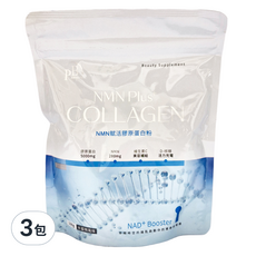 PURE BALANCE NMN賦活膠原蛋白粉, 含5000mg膠原蛋白，補充維生素C, D-核糖 活力充電, 100g, 3包