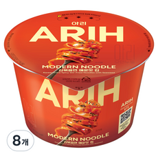 아리 모던누들 김볶음면 매운맛 컵 125g, 8개
