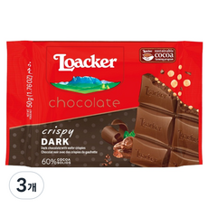 Loacker 萊佳哈斯 黑巧克力脆片, 3個, 50g