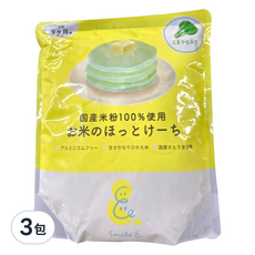 Smile& SOOOOOS. 寶寶鬆餅粉，9個月以上寶寶適用，國產米粉100%使用，無添加香料、著色劑、保存料, 小松菜風味, 100g, 3包