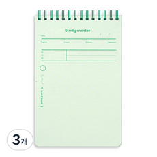 뮤니드 스프링 파스텔 상철 단어 암기 노트, 그린, 3개