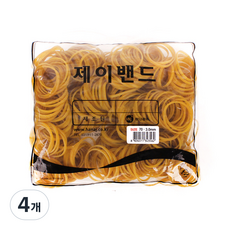 하나제이 10000 고무 제이밴드 70 x 3 mm, 노란색, 4개