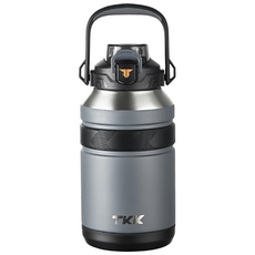 TKK 攀峰可揹可提大容量保溫壺, 鯨灰, 1個, 1.5L