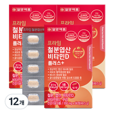 일양약품 프라임 철분 엽산 비타민D 플러스 49.5g, 90정, 12개