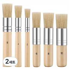 Bellian油畫硬毛模板圓形筆刷組, 2套, 6種