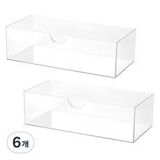多用途浴室一體式收納盒, 透明, 6個