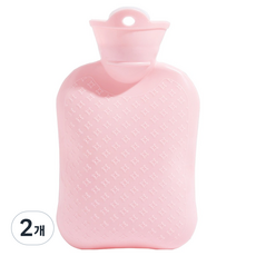 Happy & Good 堅固耐用熱敷袋 保暖熱水袋 粉紅色 500ml 花朵款, 2個