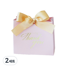 Donna&deco 答謝禮品包裝 方形迷你盒 淺粉色 10入 + 金色緞帶 10入, 混合顏色, 2套