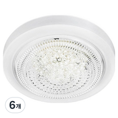 KDT LED 직부 15W 전구색 매입등, 화이트, 6개