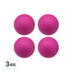 스포홀릭 싱글 TPE 마사지볼 라크로스볼, 로즈, 3세트
