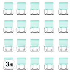 문구담 멀티 푸시 핸드 클립 종이 문서 고정 바인딩 05 초록, 3개, 20개입, 소