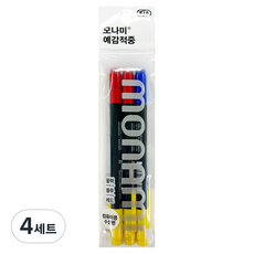 모나미 예감적중 사인펜 3본 세트, 적색 + 청색, 4세트