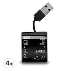 ZIO 45in1 외장형 멀티 카드 리더기, Zenith, 블랙, 4개