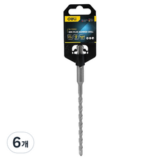 델리 툴즈 SDS Plus 텅스텐 스틸 다용도 해머 드릴 지름 6mm x 160mm 실버 EDH-Y06160, 6개