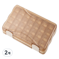 Anna&U 可拆分28格一個月份量保健品藥盒 棕色, 2個