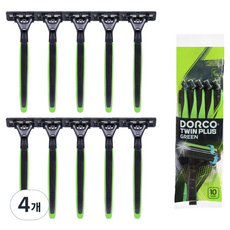 DORCO 多可樂客 Twin Plus Green 拋棄式刮鬍刀, 4個, 10入
