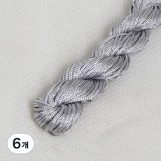 마켓피아 자수 DIY 코어사 편조 다용도 끈 1mm x 24m, 그레이, 6개