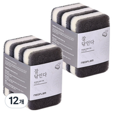 네오플램 3중 무흡집 스크레치방지 주방 수세미, 3개입, 12개