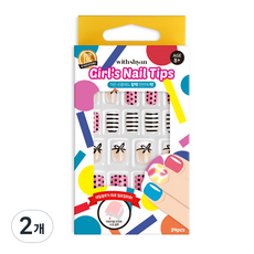 위드샨 어린이 걸즈 네일 팁, 04 핑크땡땡이, 2개