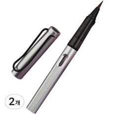 메탈 만년필풍 붓 09 오로라 실버, 2개, 중