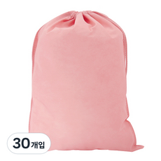 Bom91 SYP 束口不織布袋 30 x 40 cm, 淺粉色, 30入