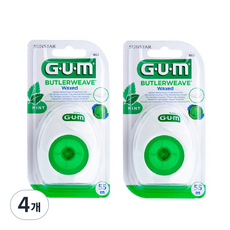 GUM 薄荷蠟質1855牙線, 4個, 1入