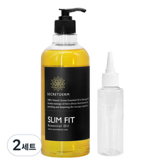시크릿덤 아로마 슬림핏오일 에센셜 페이스 앤 바디 마사지오일 레몬플로워향 500ml + 펌프 랜덤발송 + 공병 100ml, 2세트