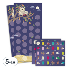 멜로우 독서 칭찬스티커 독서왕 2p 세트, 부엉이, 5세트