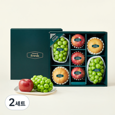 프리미엄 사과 3입 + 배 2입 + 샤인머스켓 2입 선물세트 4kg, 2세트