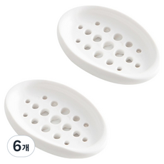 THE ZAKKA 二合一矽膠肥皂架刷, 6個, 白色